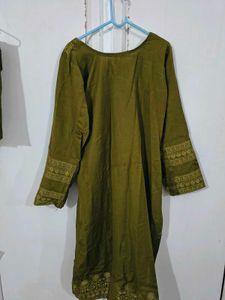 Beautiful Mehendi colour woolen suit