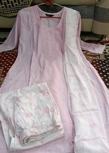 Pink Embroidered Kurta Set