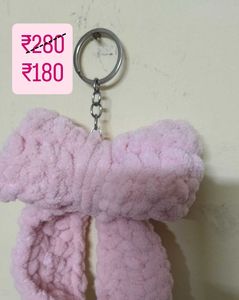 Pink Bow Keychain