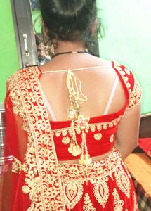 Red Lahange Choli Dupatta M Size