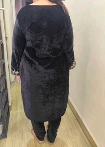 Embroidered Velvet Cord Set - XXL