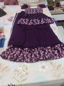 Embroidered Georgette Kurta and Sharara set