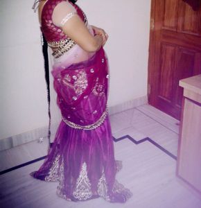 Heavy Work Lehanga Cum Saree With Stitched Blous