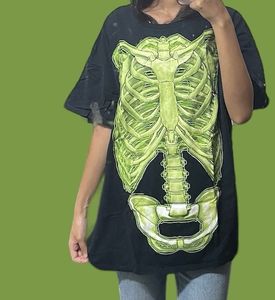 unisex skeleton streetwear oversized tshirt