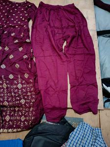 Ethnic Gown Cum Front Cut Kurti With Pant
