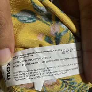 Max UAE Yellow Floral Midi Dress