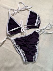 Halter neck bikini set.