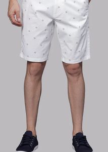 New White Printed Men's Shorts