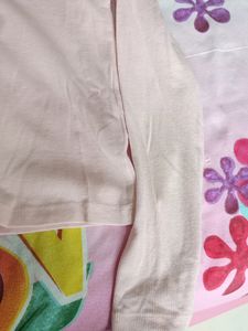 Cute Baby Pinkinsh Peach Buttoned Crop Top