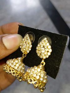 Gold Jhumka Earrings