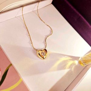 Gorgeous Chunky Golden Heart Pendant Necklace