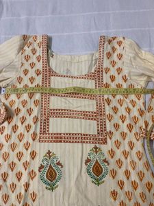 2Pc Set | Light Yellow Kashmiri Suit Salwar