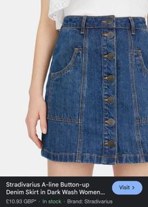 Stradivarius Denim A-Line Skirt
