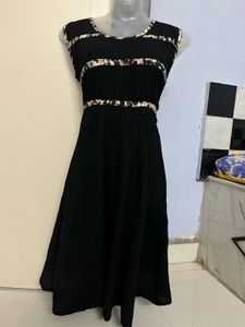 Korean Black Flared One Piece