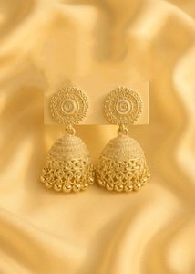 Ethnic Silver White Earrings