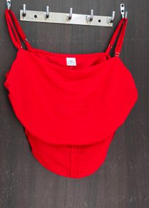 SOLID RED CORSET TOP