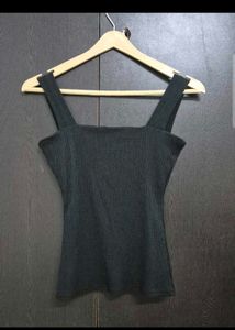 Black Lace-Up Tank Top