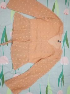 Peach Polka Dot Top