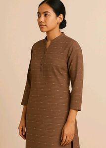 Brown Ikat Print Kurti