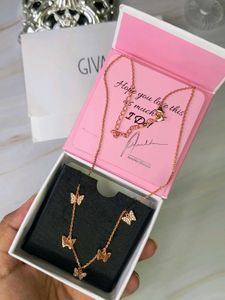 Anushka Sharma Rose Gold Giva Butterfly Necklace