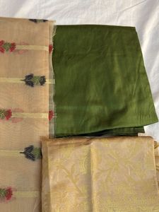 Mehendi Banarasi Dress Material.