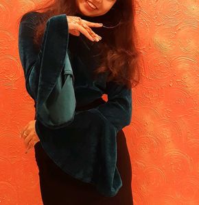 Velvet Bell Sleeve Winterwear Top