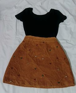 Brown Corduroy Skirt