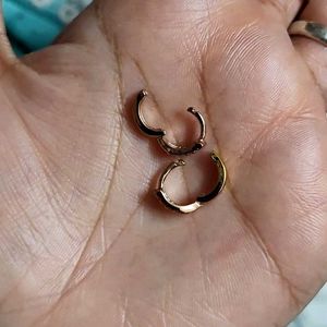 Rose Gold Plated Earrings With AD Stone