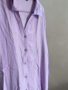 Lilac Oversized Button-Up