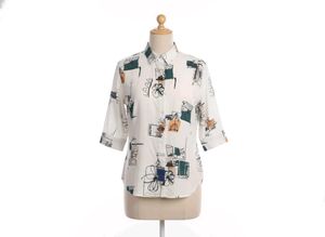 Patterned White Shirt