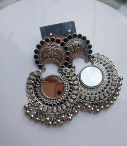 Mirror Chandbali Earrings