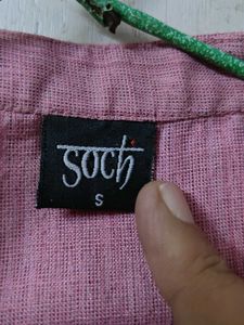 Soch Designer Kurta | Embroidered Back Onion Pink