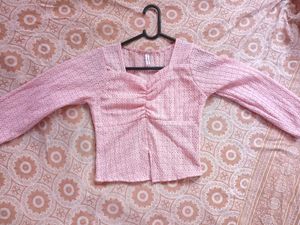 Pink Ruched Front Top