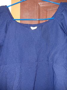 Navy Peplum Blouse