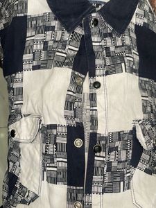 Abstract Print Button-Down Shirt