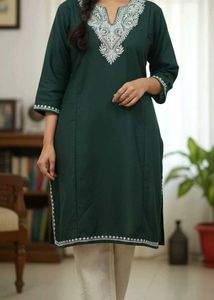 Green tilla work kurta