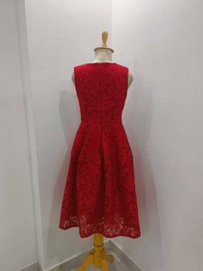 Red Lace Fit &amp; Flare Dress