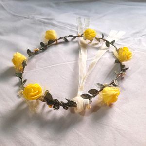 Yellow Floral &amp; Patels Tiara Hair Band Accessories