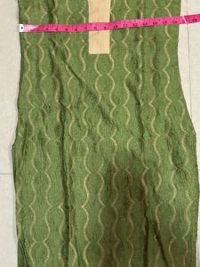 Pista Green Chanderi Cotton Kurta Set With Dupatta