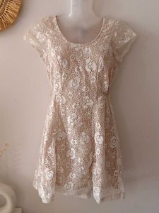 Rhapsody Aesthetic White Lace Dress
