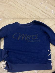 Navy 'Merci' Sweatshirt