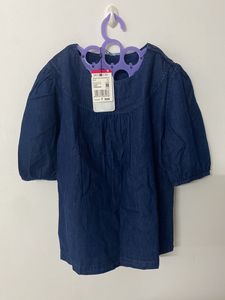 HEY Branded Navy Blue Sold Neck Regular Top