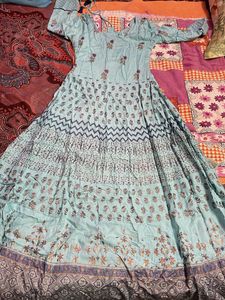 Elegant Blue Printed Kurta Set