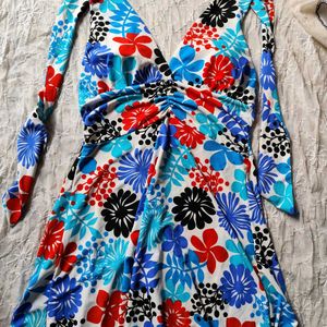 Floral Vibe Wrap Dress – Free Size