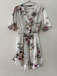 White Floral Playsuit