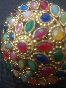 Statement Ring with Colorful Stones