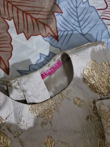 Elegant Gold &amp; Ivory Girls Dress