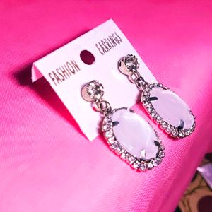 Milky Pirl With Shining Beed Studs
