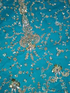 Teal Beaded Indian Dress