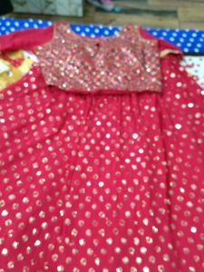 Elegant Pink Sequin Lehenga Choli